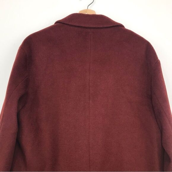 Us N Them Wine Wool Blend Quilt Lined Classic Overcoat - Picture 7 of 16